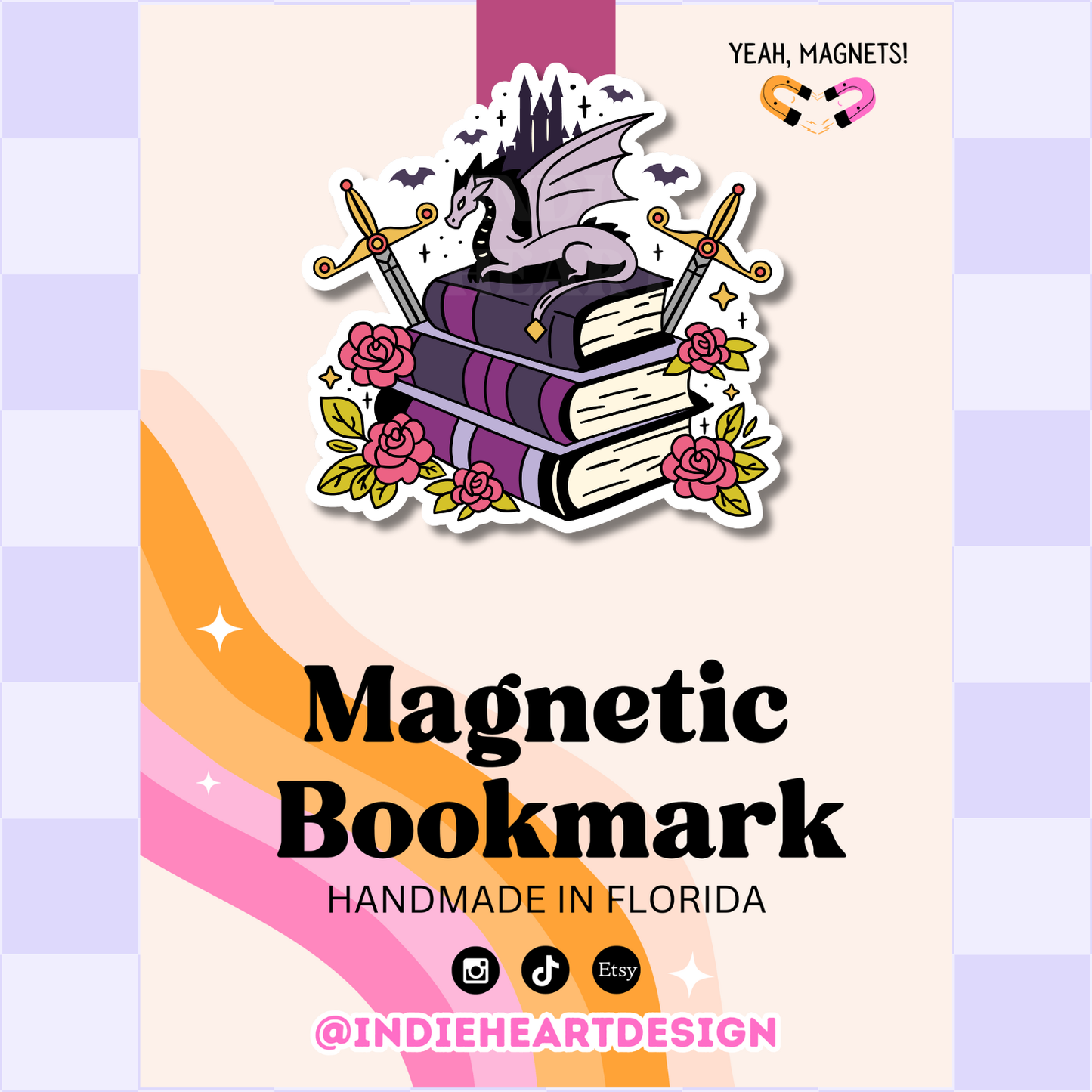 Fantasy Reader Dragon | Magnetic Bookmark