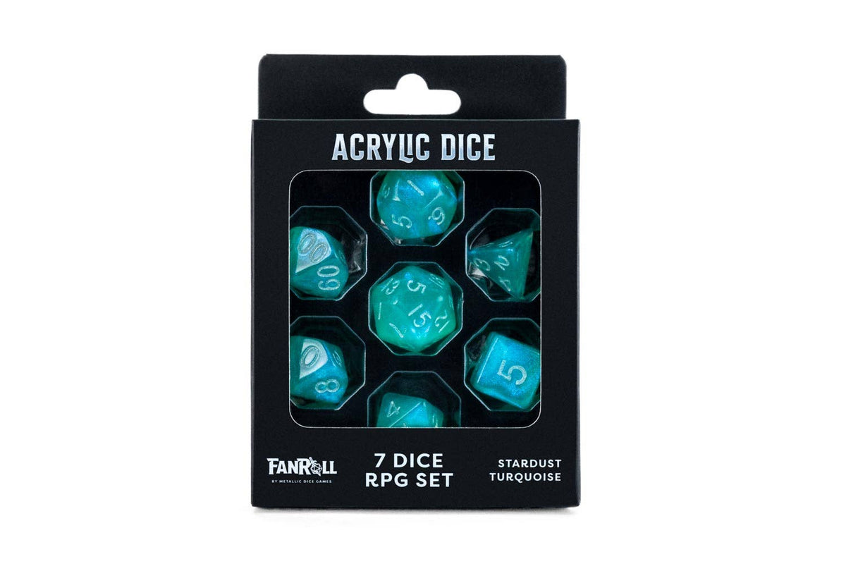 Best Selling Dice Set in Box Packaging: Stardust Turquoise