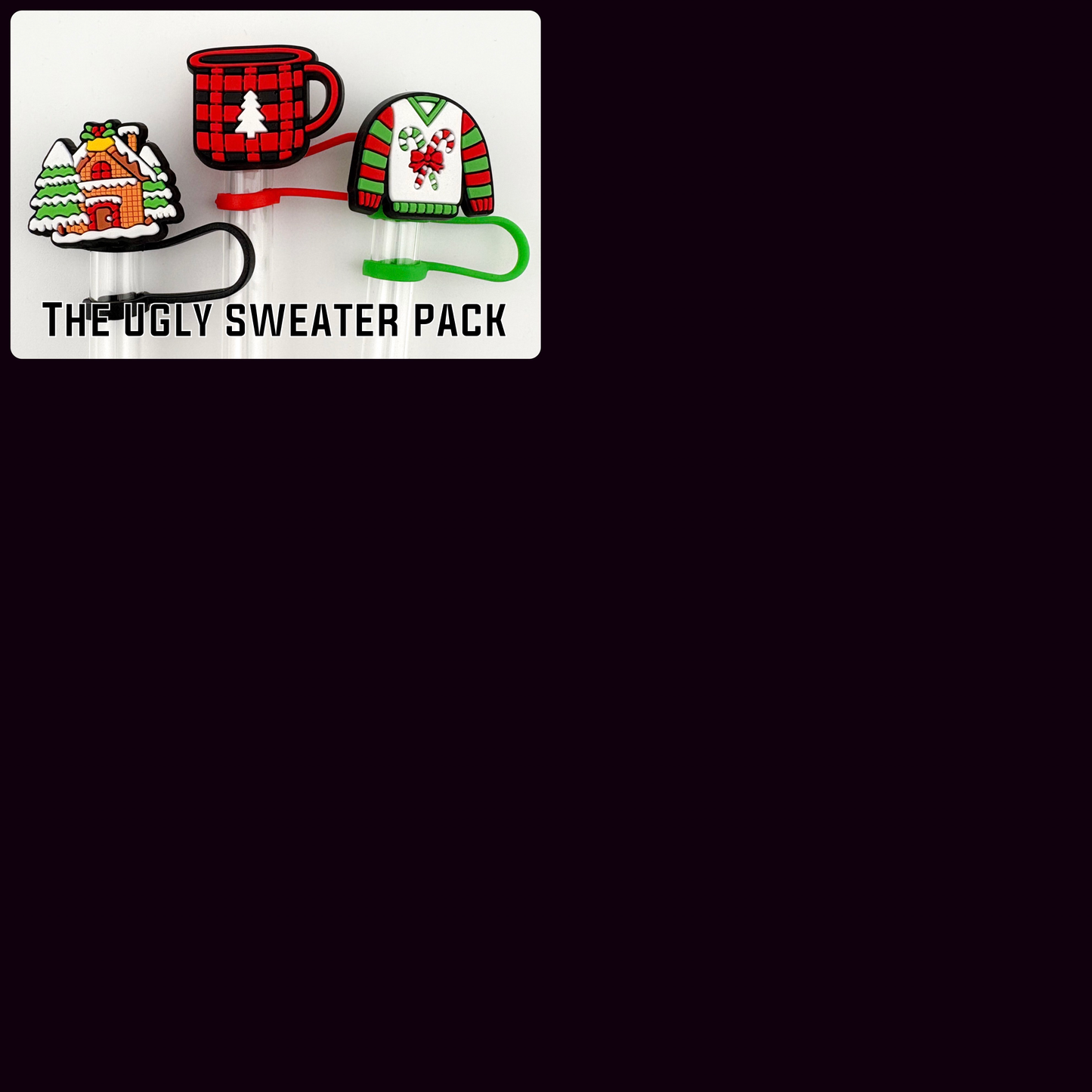 Straw Topper 3 pack - Christmas Theme / Stocking Stuffers