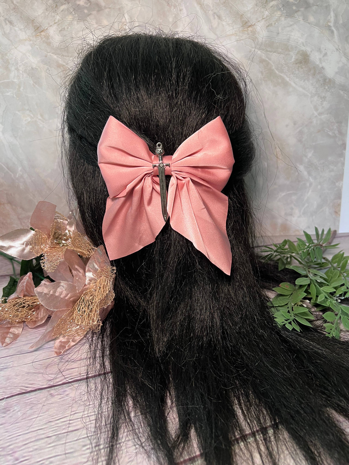 Fantasy inspired sword bow- Small hair bow