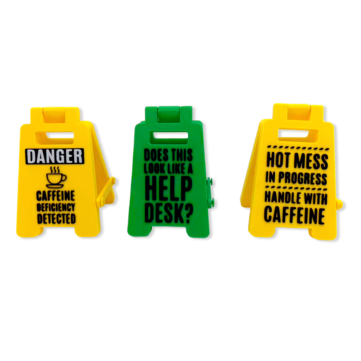 Standing 4.75" 3D Mood Caution Sign Assortment - 12/Display