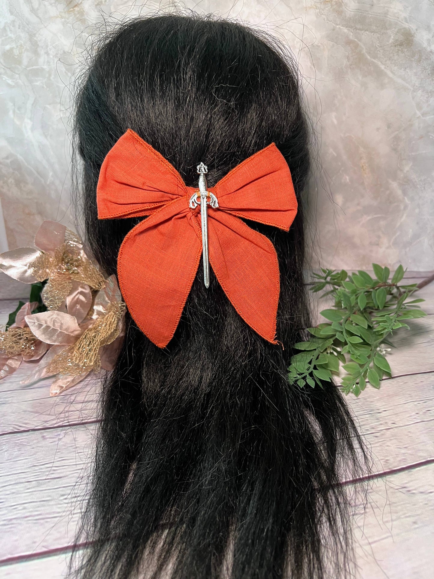 Fantasy inspired sword bow- Small hair bow 