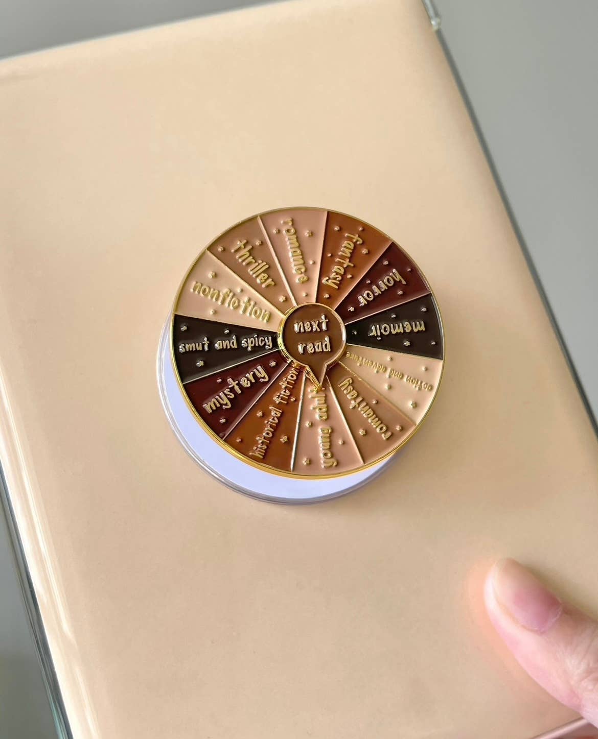 Neutral Book Genre Kindle Grip, Kindle Holder, Spinner