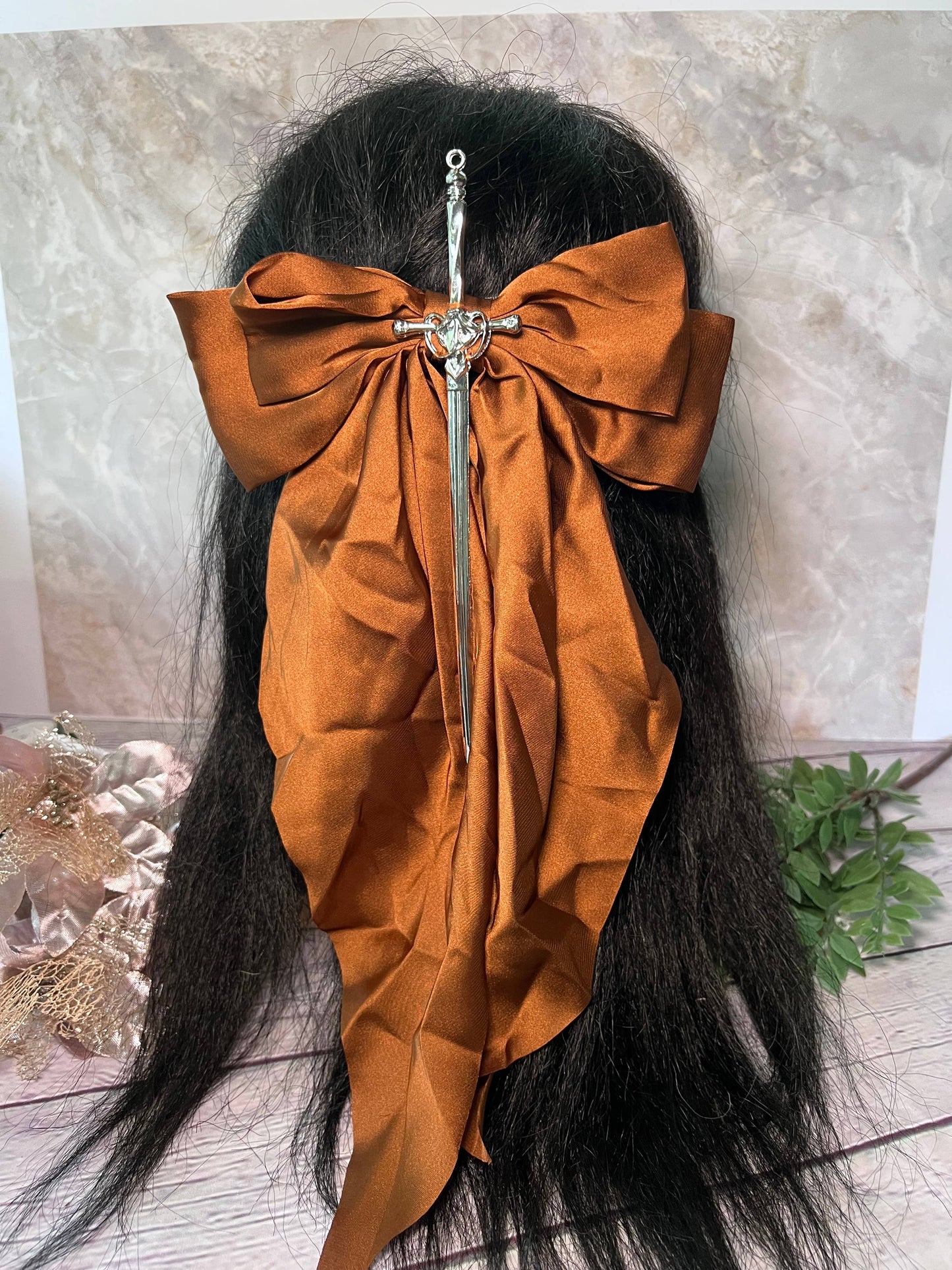 Fantasy inspired sword bow- oversized hair bow 