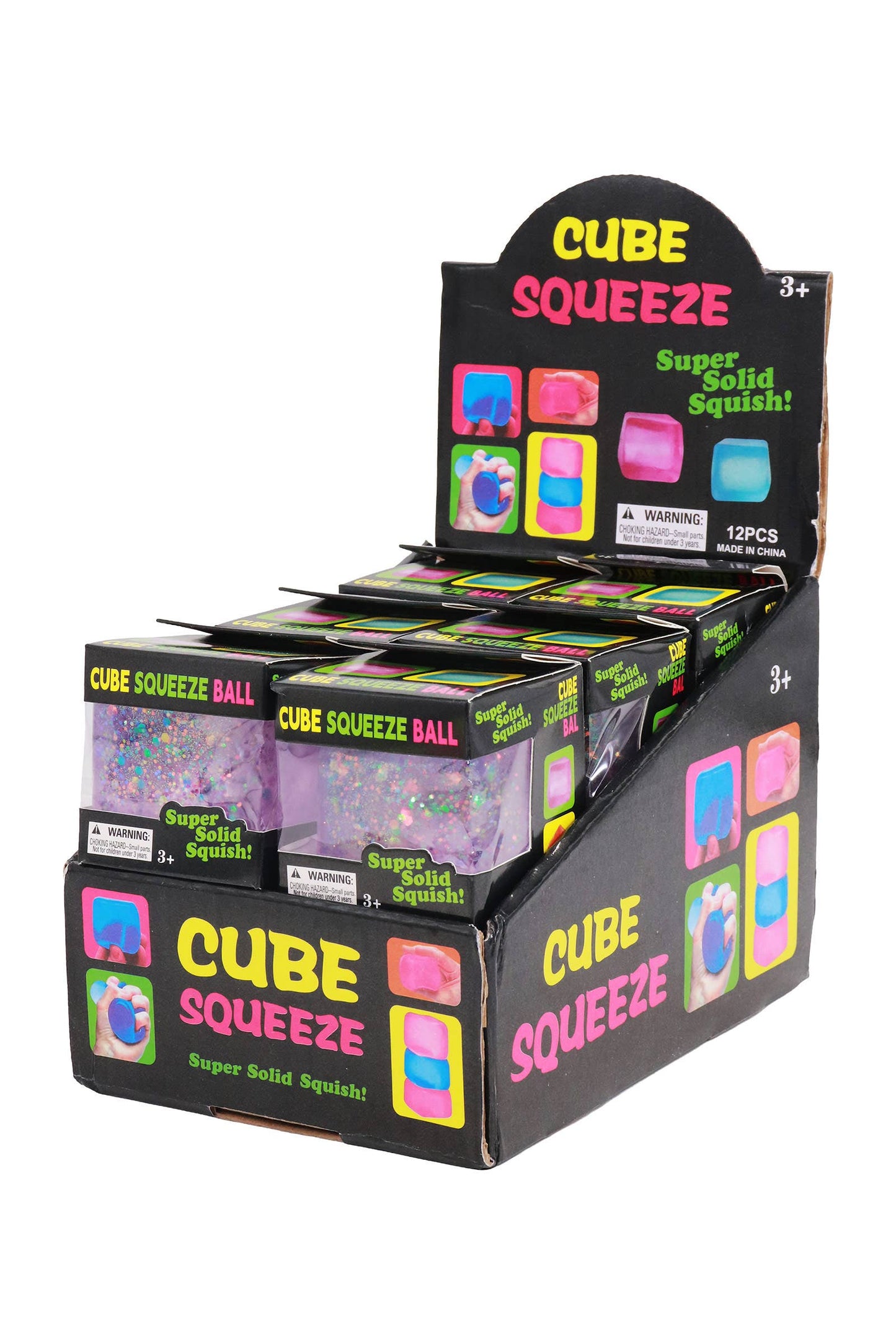 Iridescent Glitter Cube Maltose Putty Filled Squishy