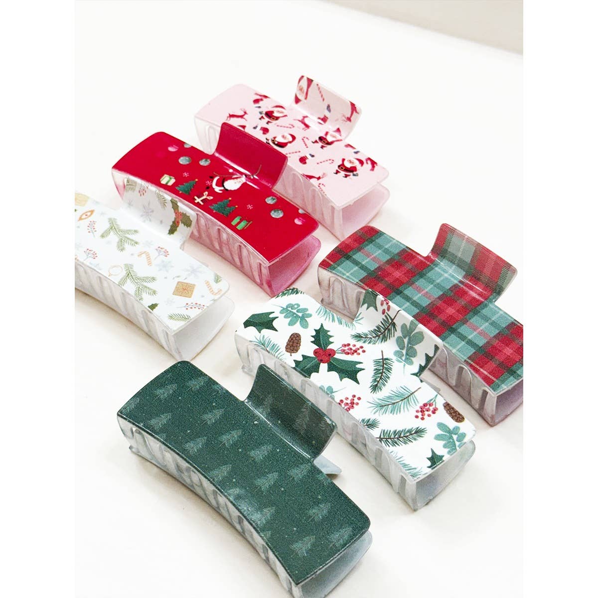 Christmas Vintage Design Rectangle Hair Claw