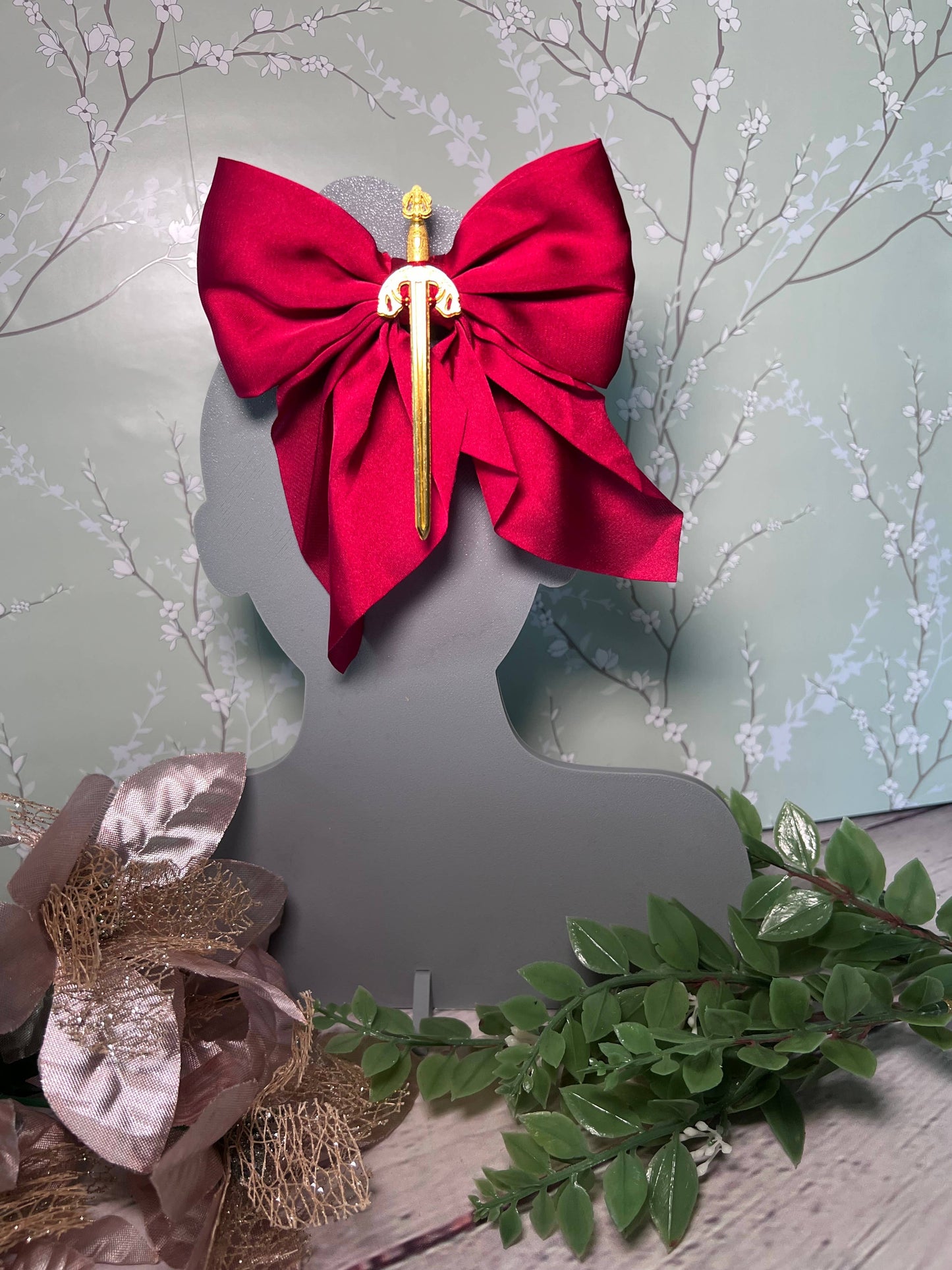 Fantasy inspired sword bow- Small hair bow 
