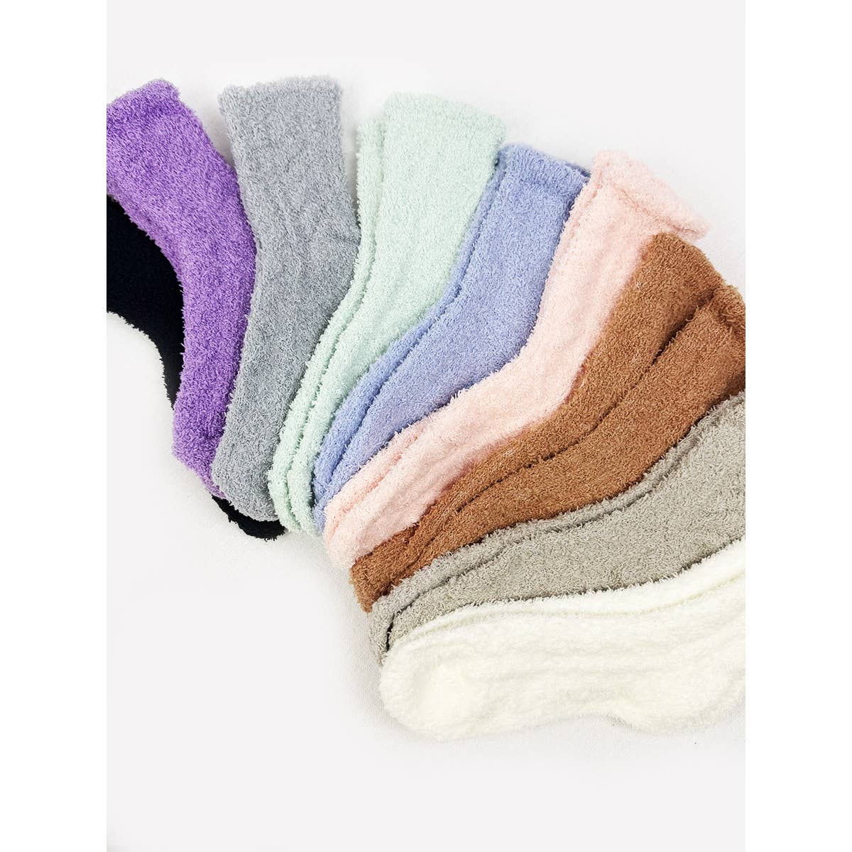 Solid Cabin Plush Warm Sleep Soft Adult Socks