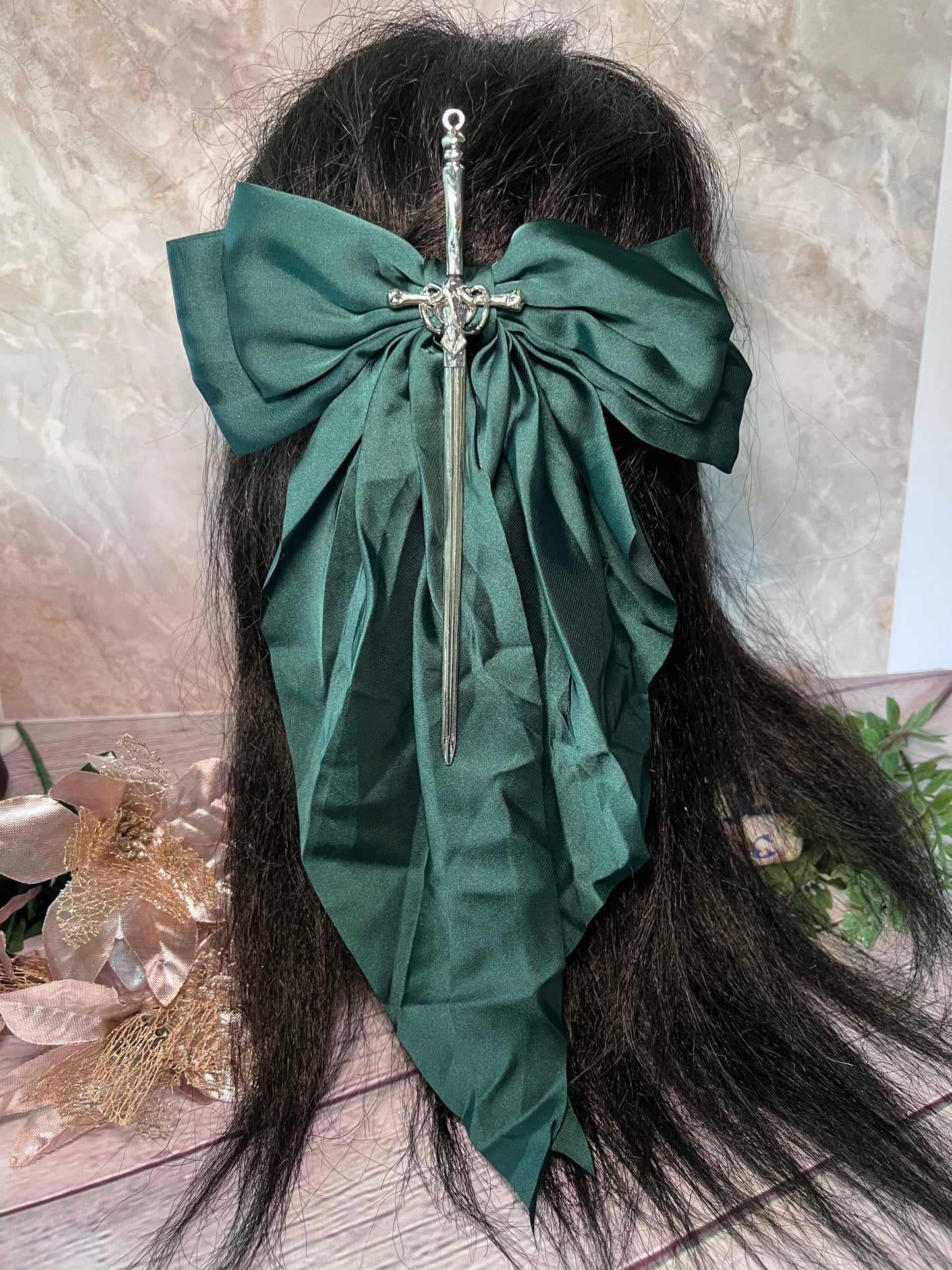 Fantasy inspired sword bow- oversized hair bow 