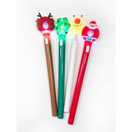Christmas Theme Light Up Ball Point Pen