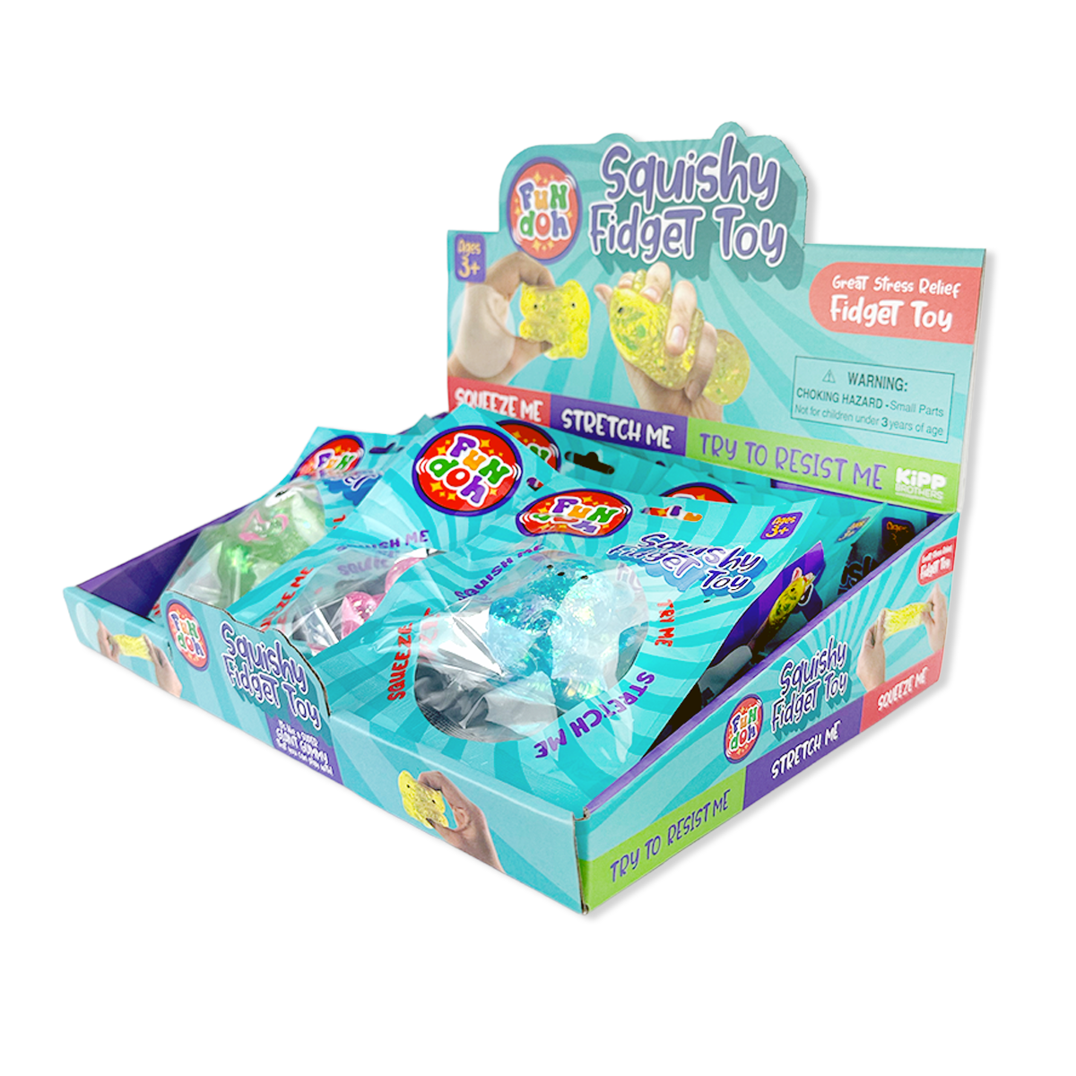 Fun Doh Squish and Squeeze Gummy Fidget Toy - 12/Display