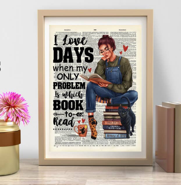 Vintage Dictionary Prints, No Frame. Girl Whos Only Problem