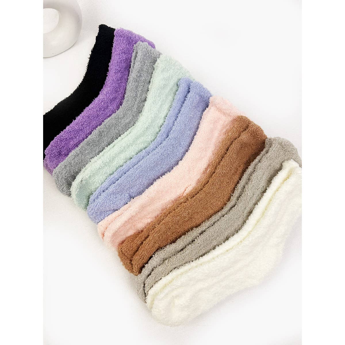Solid Cabin Plush Warm Sleep Soft Adult Socks