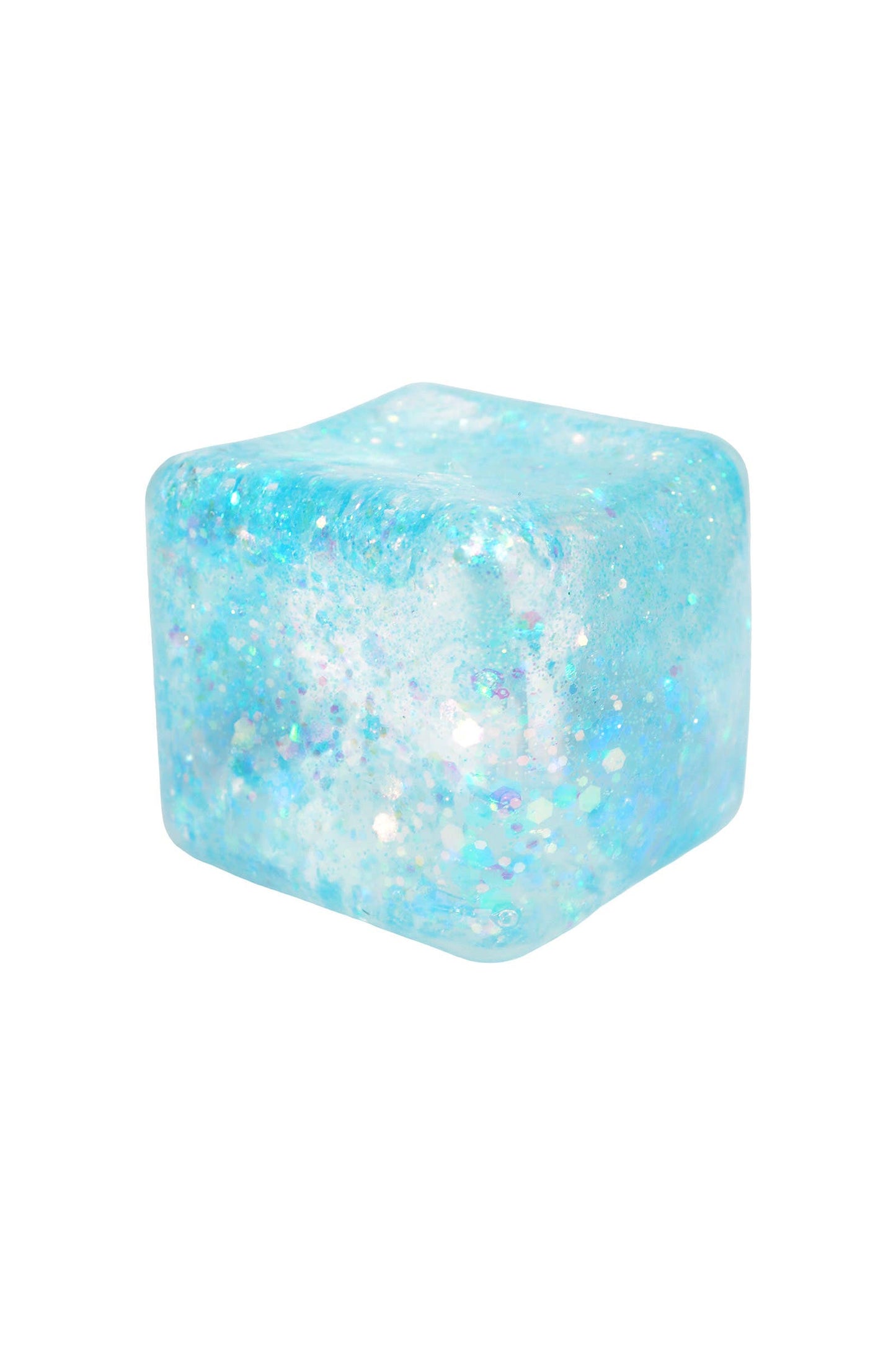Iridescent Glitter Cube Maltose Putty Filled Squishy