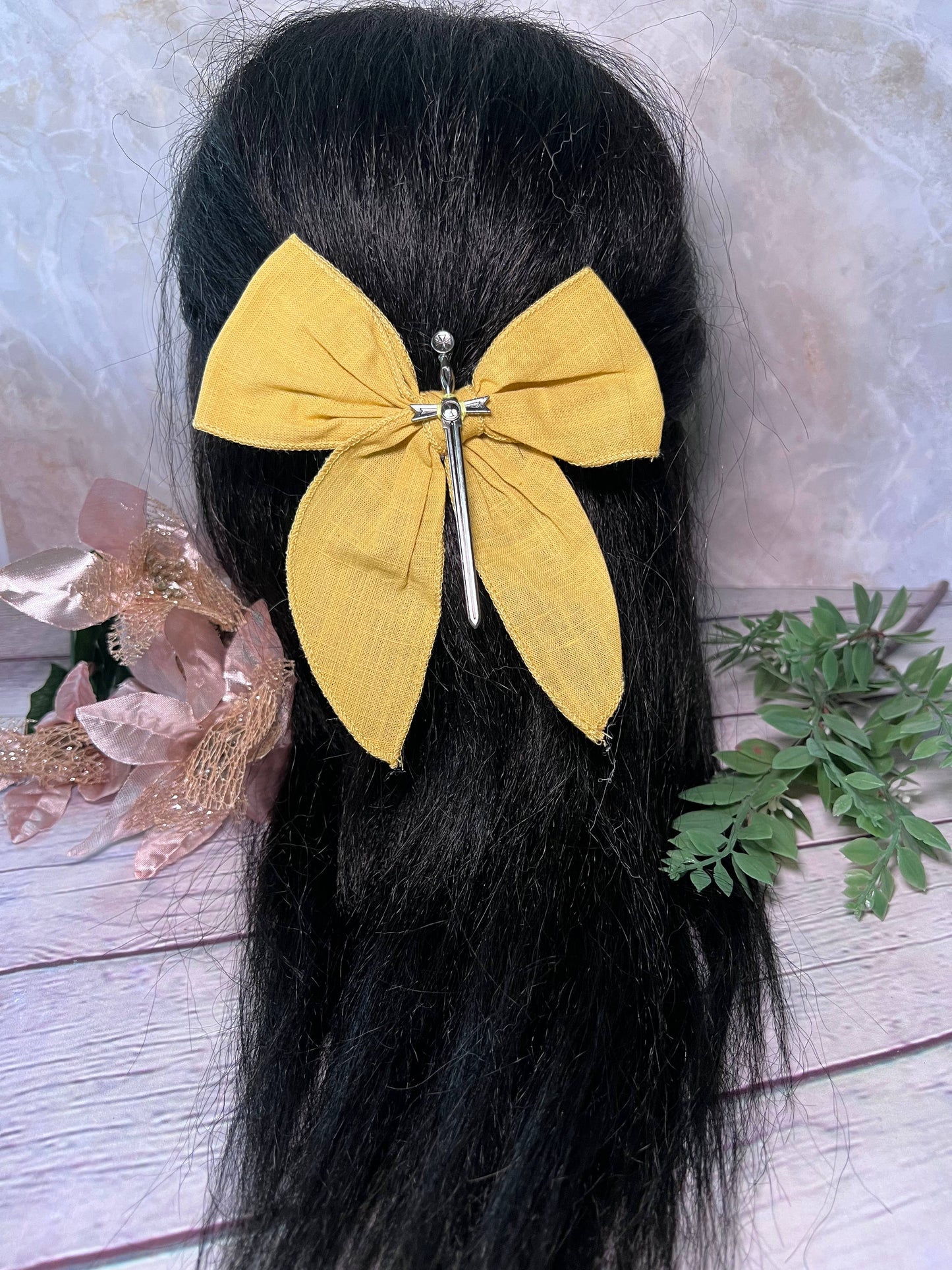 Fantasy inspired sword bow- Small hair bow 