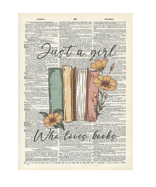 Booklover, books, art , Vintage, Dictionary Prints