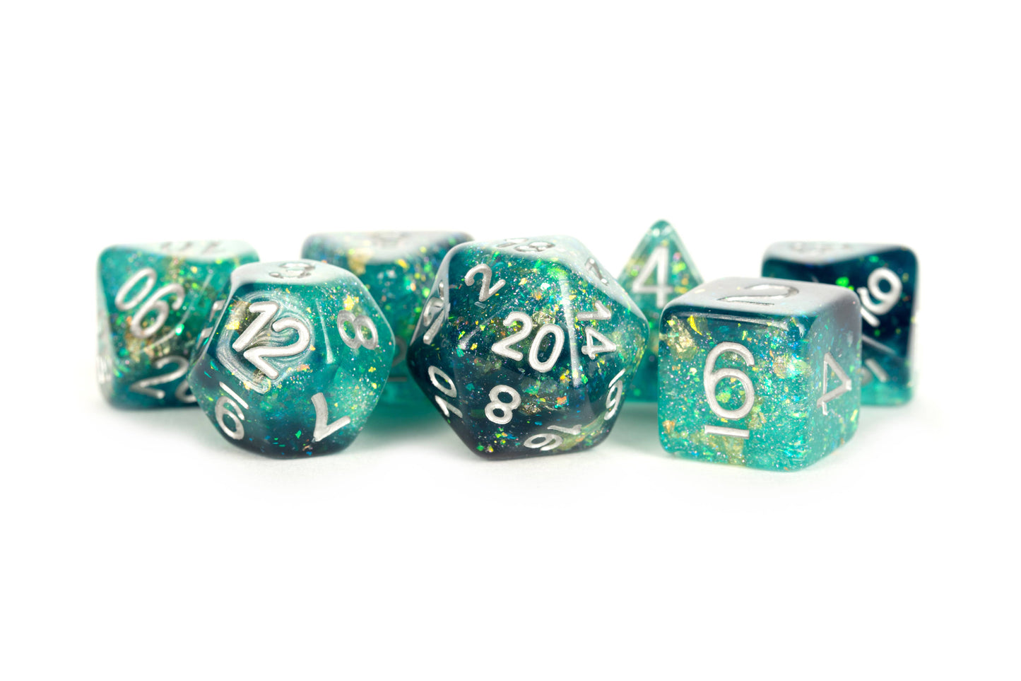 Colorful Eternal Resin Polyhedral DND Dice Set (4 Colors)