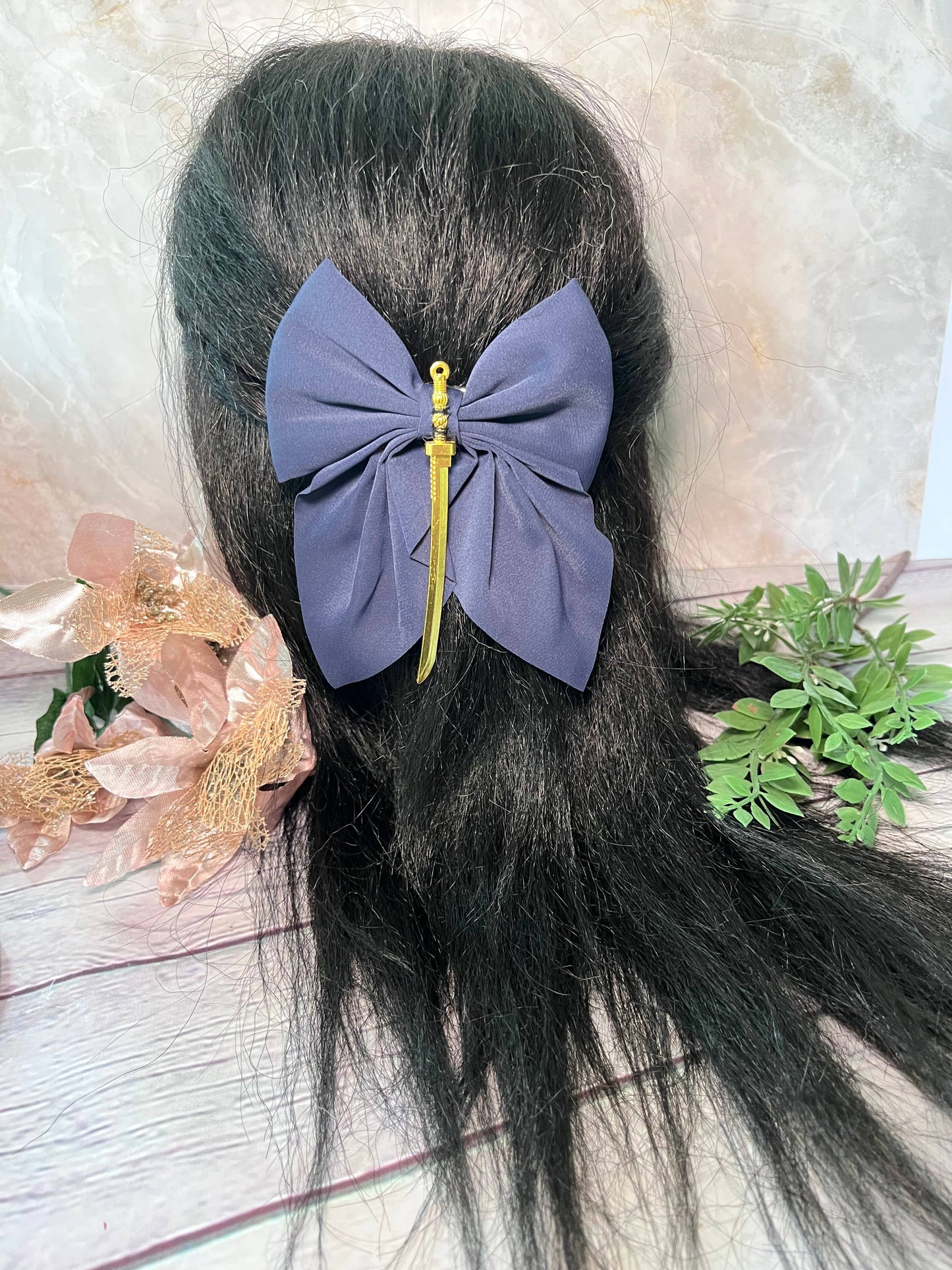 Fantasy inspired sword bow- Small hair bow 