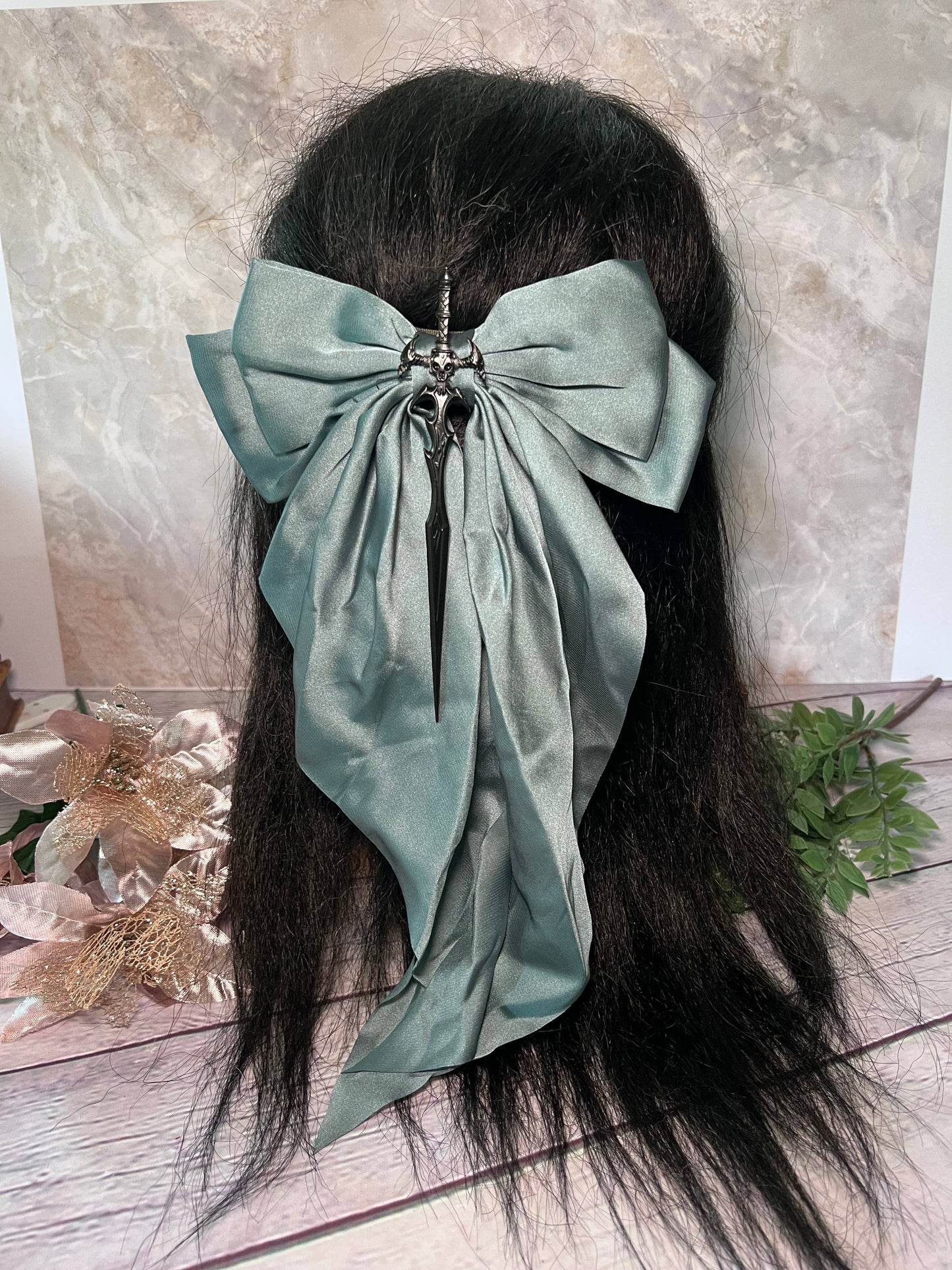 Fantasy inspired sword bow- oversized hair bow 