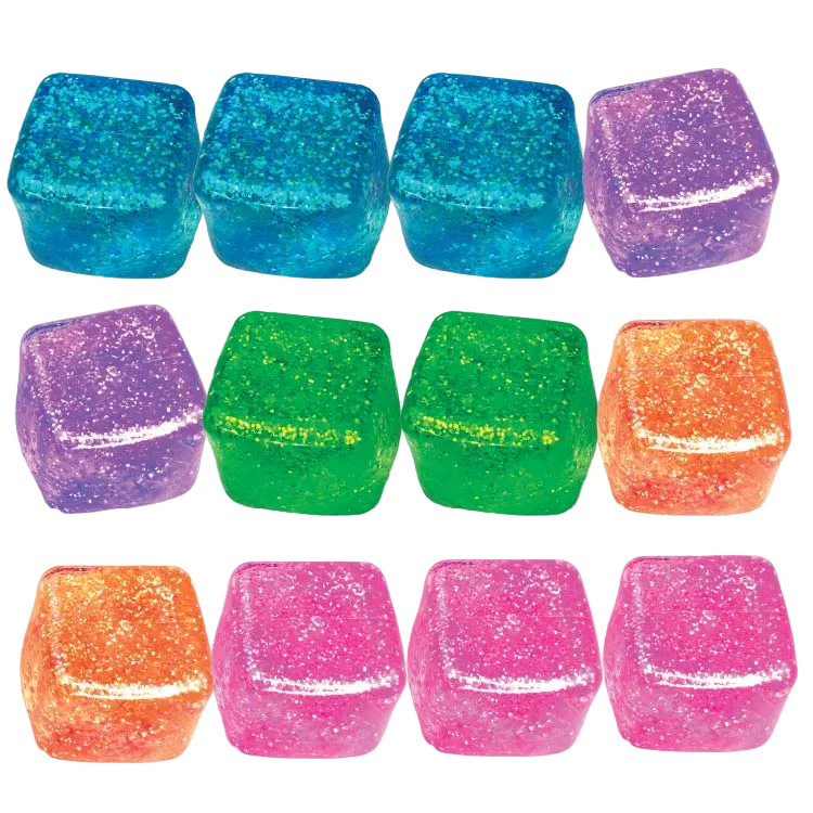 Fun Doh Squish & Squeeze Sparkle Cube Fidget Toy- 12/Display