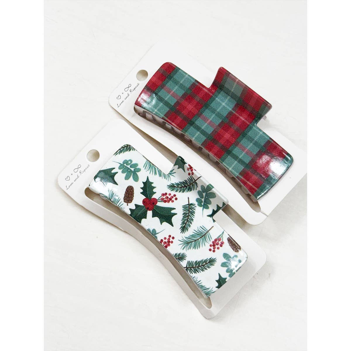 Christmas Vintage Design Rectangle Hair Claw