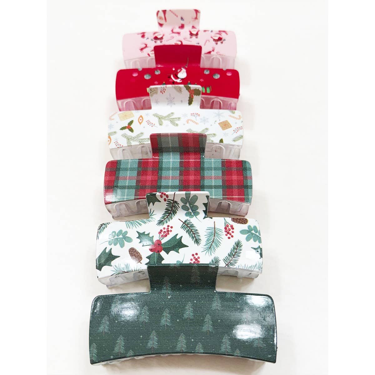 Christmas Vintage Design Rectangle Hair Claw