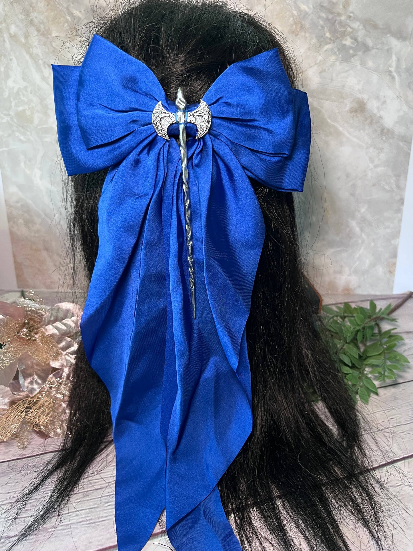 Fantasy inspired sword bow- oversized hair bow 