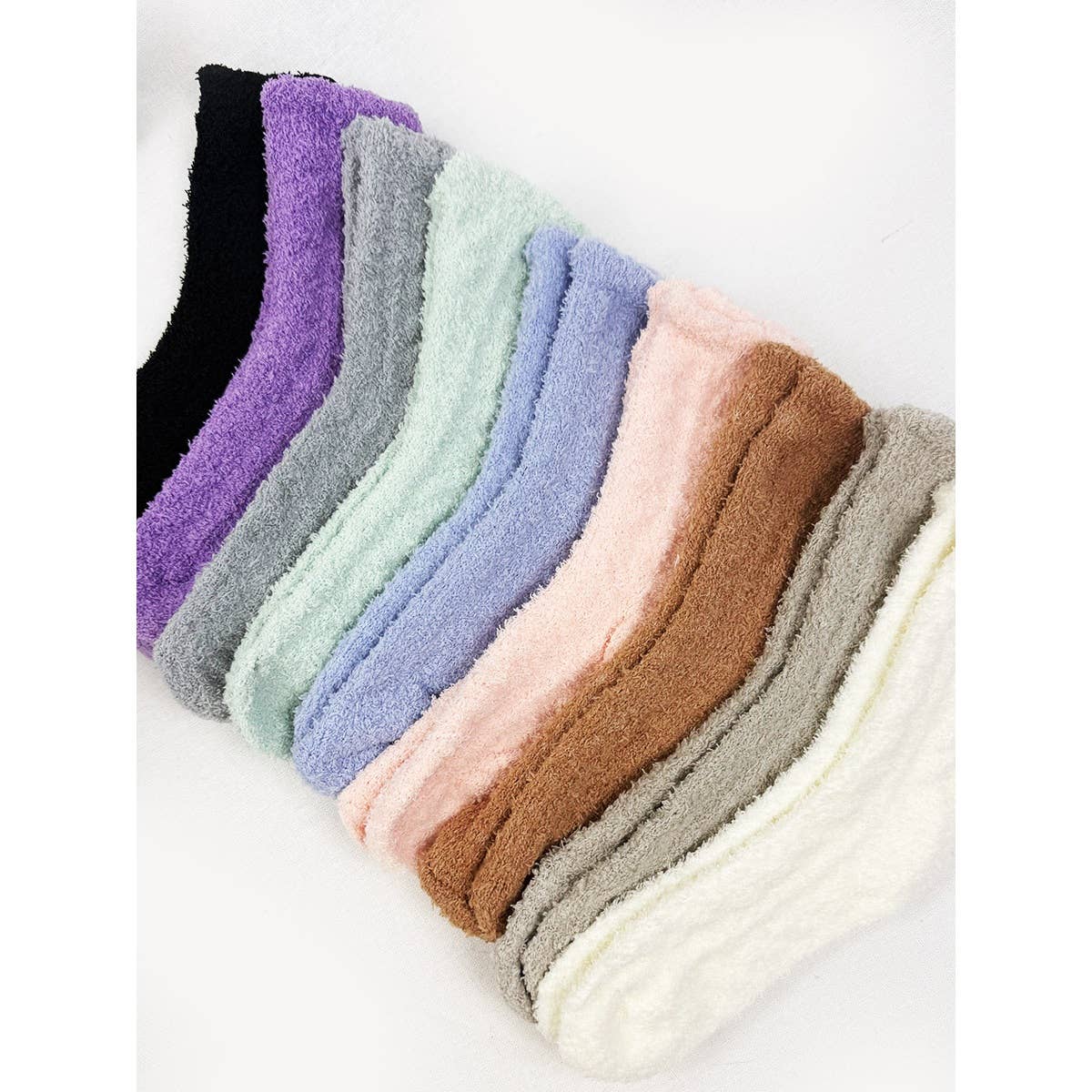 Solid Cabin Plush Warm Sleep Soft Adult Socks