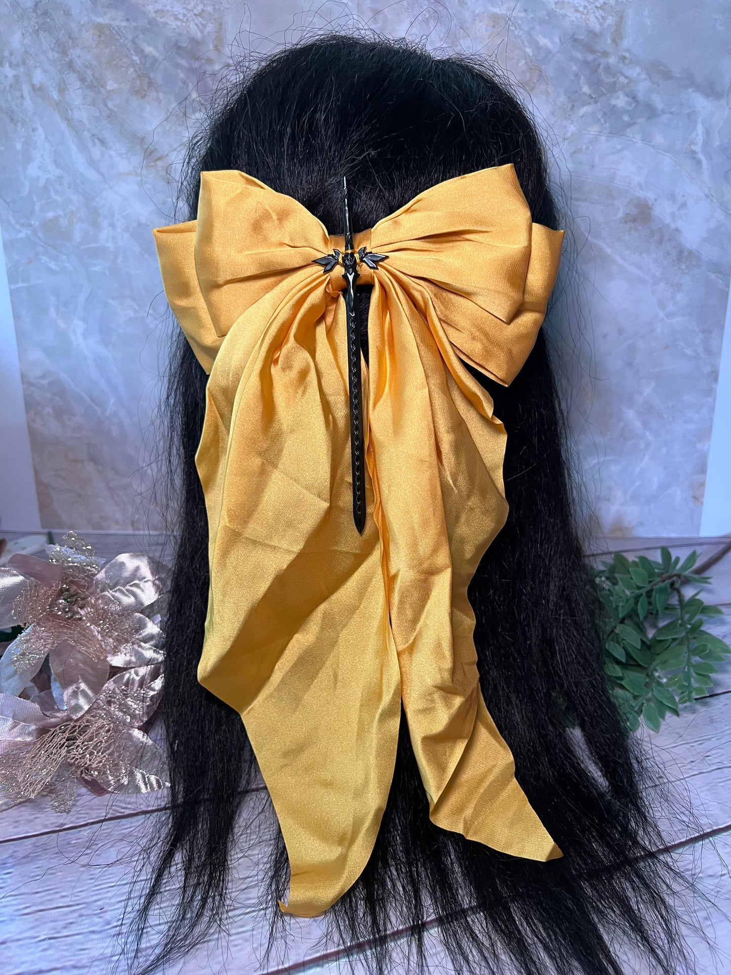 Fantasy inspired sword bow- oversized hair bow 
