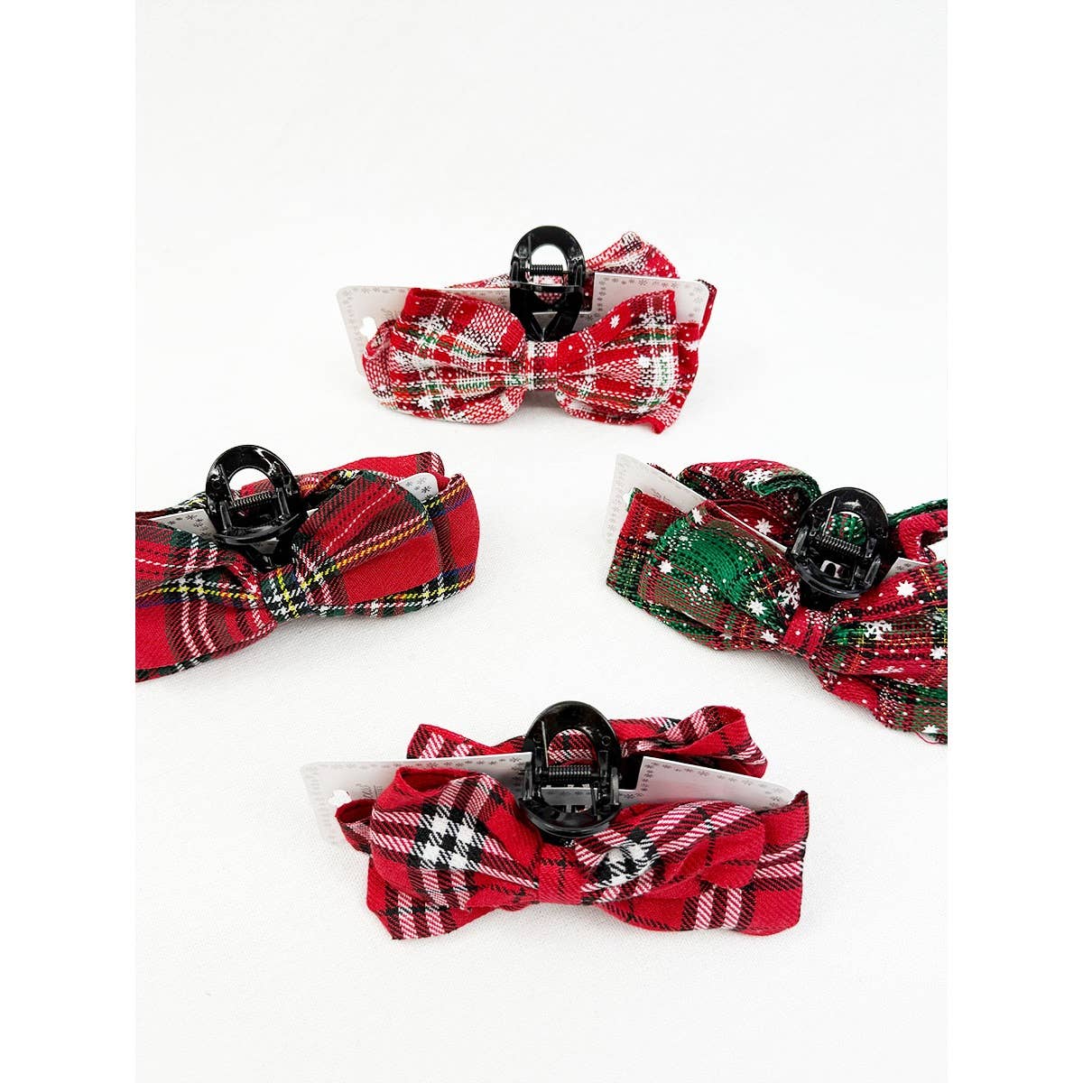 Variety Design Christmas Fabric Bow Hair Claw Clip