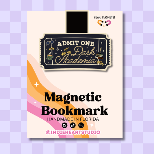 Dark Academia Ticket Magnetic Bookmark 