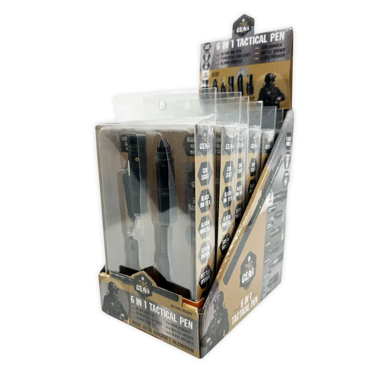Tac Gear 6-In-1 Tactical Multi-Tool LED Pen - 6/Display