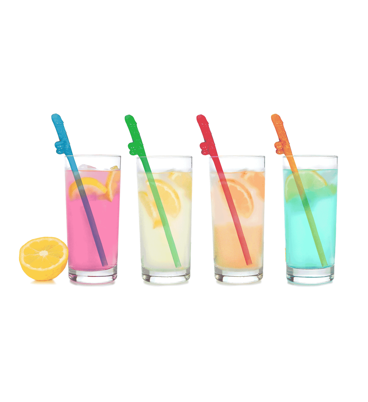 Super Fun Penis Multicolor Straws - 8 pack