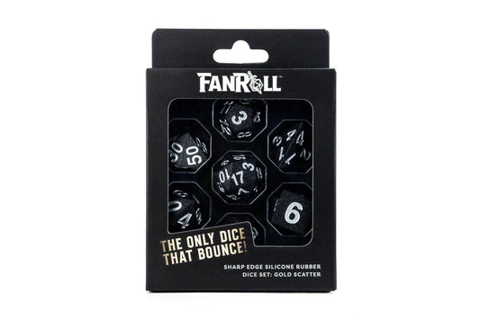 Best Selling Dice Set in Box Packaging:Silicone Gold Scatter