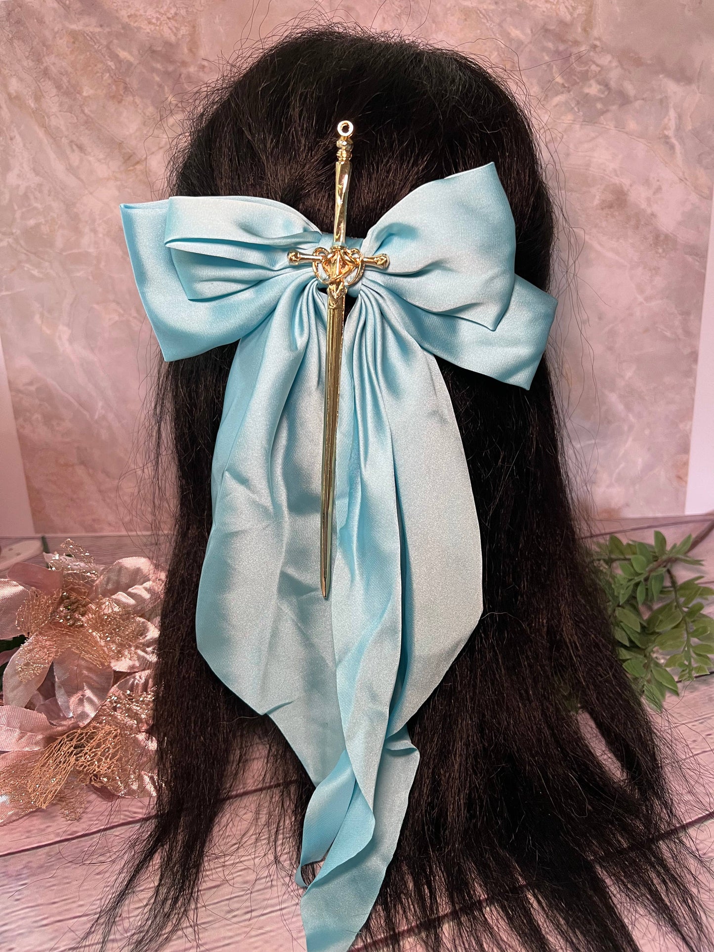 Fantasy inspired sword bow- oversized hair bow 