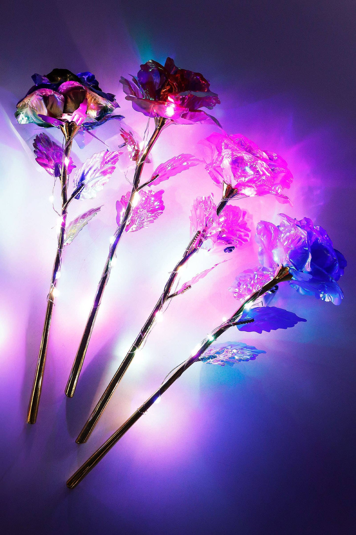Metallic Led Light-up Galaxy Rose Bouquet