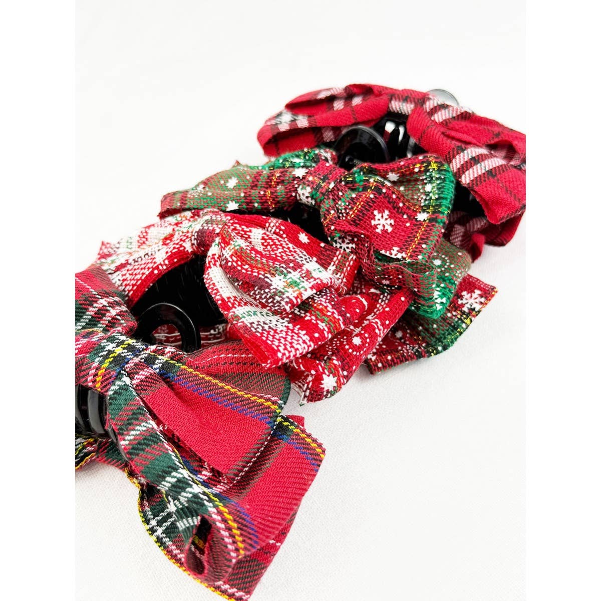 Variety Design Christmas Fabric Bow Hair Claw Clip