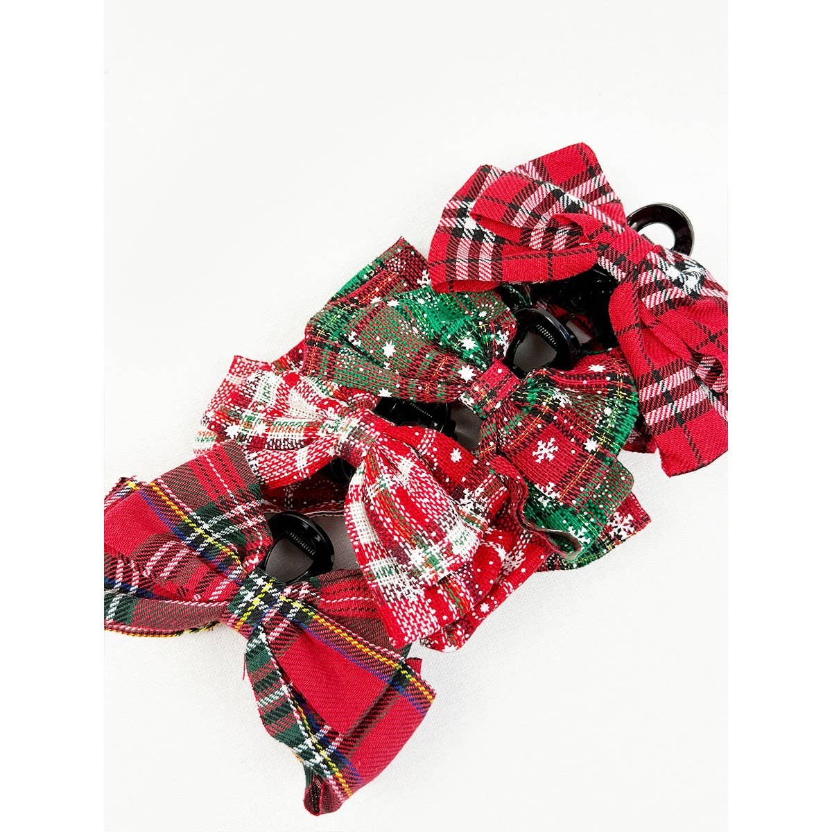 Variety Design Christmas Fabric Bow Hair Claw Clip