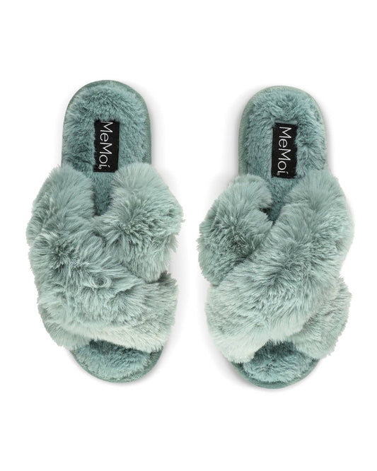 Beverly Faux Fur Open Toe Plush Slipper