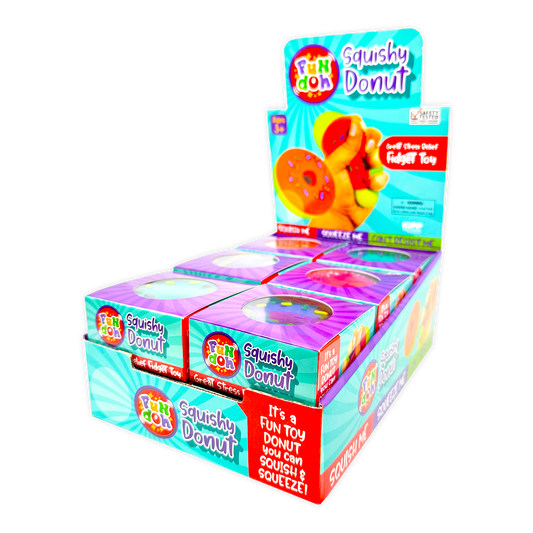 Fun Doh Squishy Fidget Donut Boxed Assortment - 12/Display
