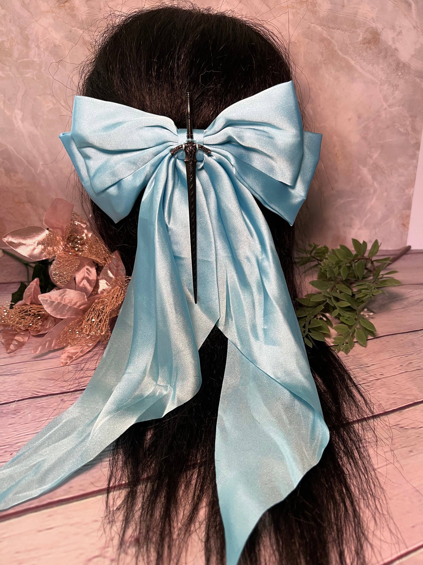 Fantasy inspired sword bow- oversized hair bow 