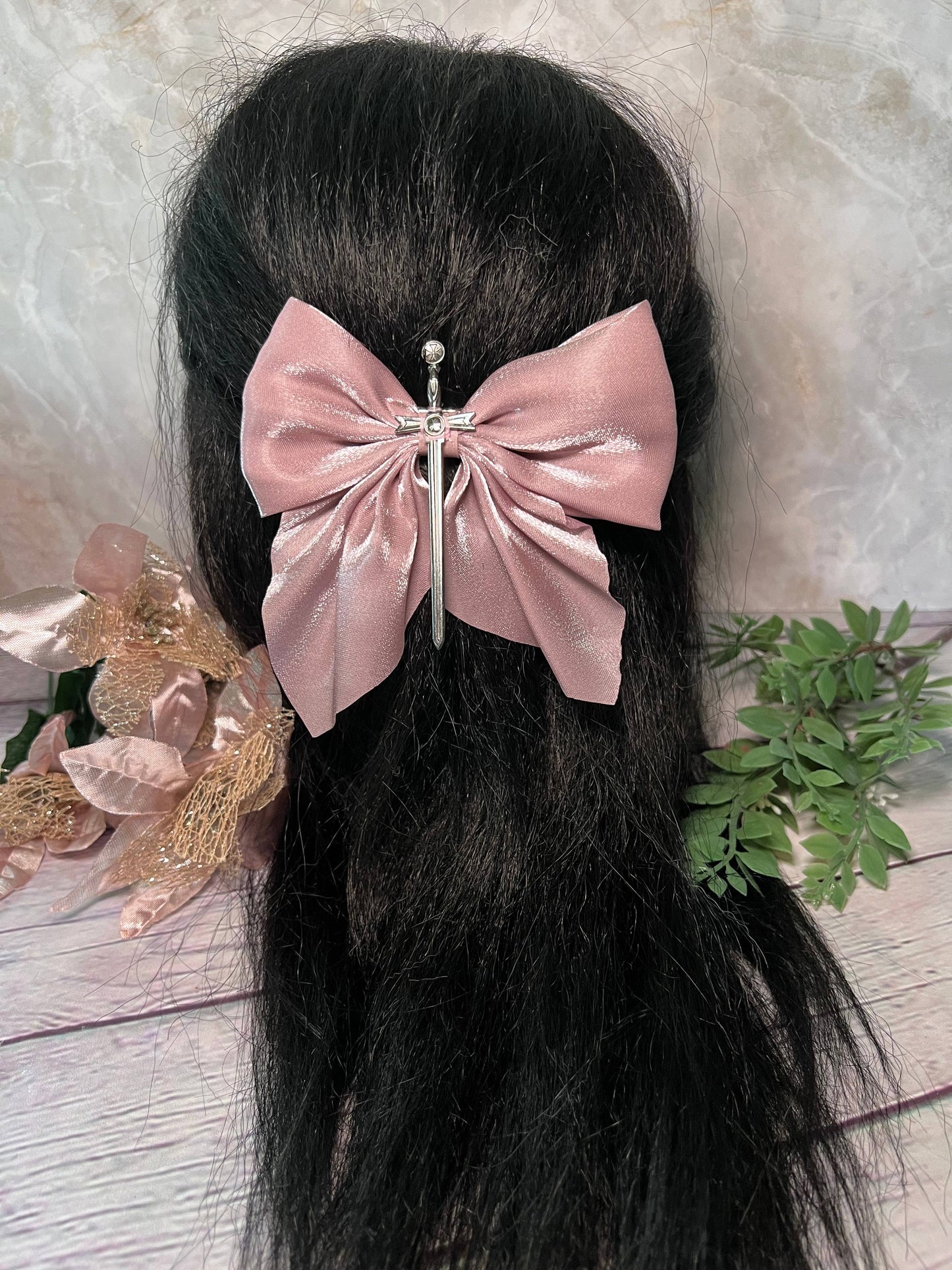 Fantasy inspired sword bow- Small hair bow 