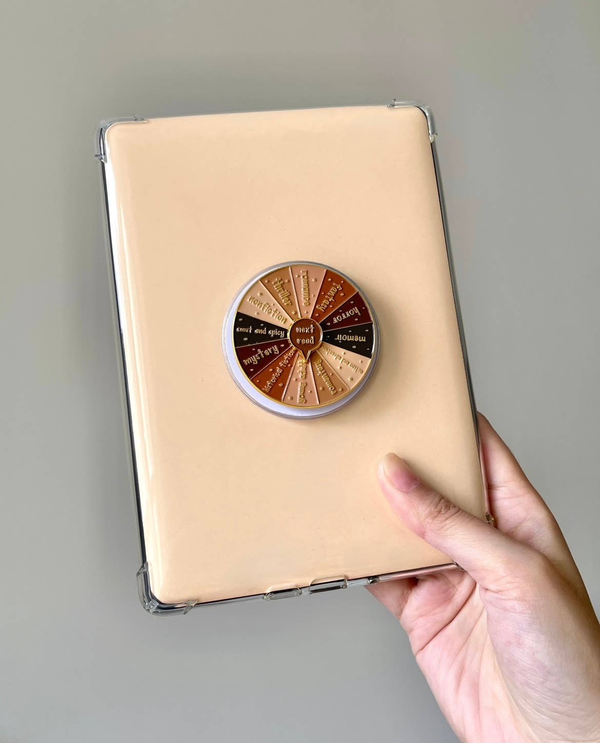 Neutral Book Genre Kindle Grip, Kindle Holder, Spinner