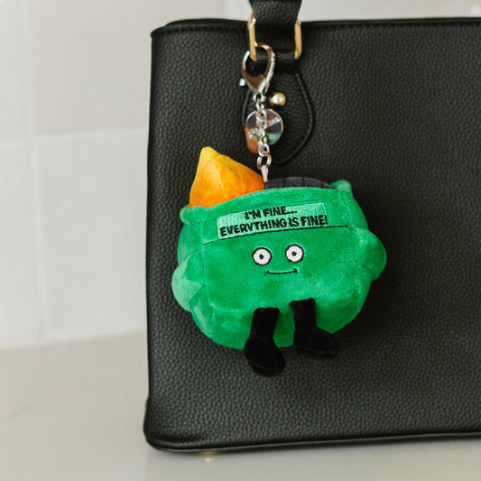 Dumpster Fire Plush Bag Charm  Soft Cuddly Toy Funny Cute