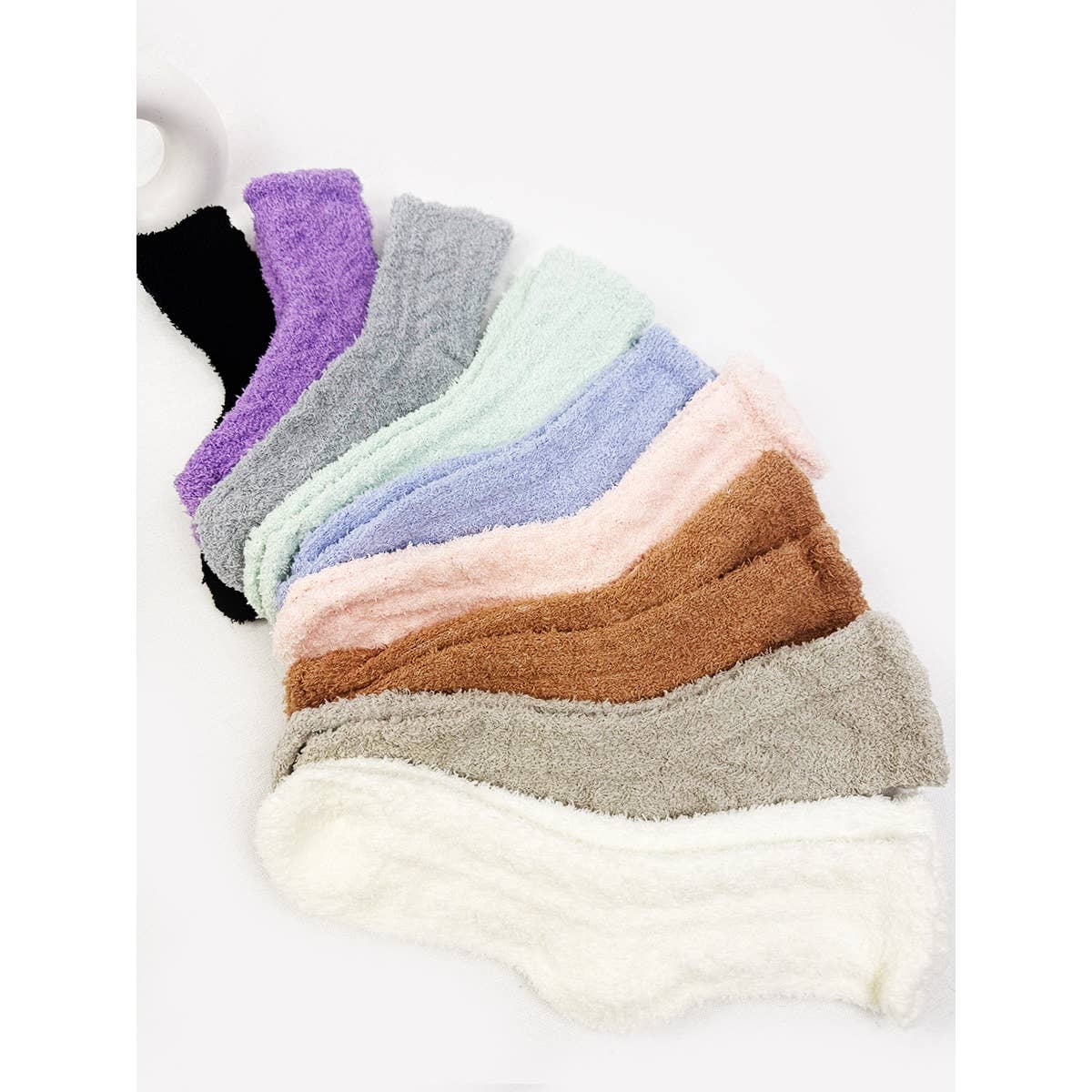 Solid Cabin Plush Warm Sleep Soft Adult Socks