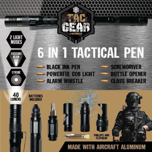 Tac Gear 6-In-1 Tactical Multi-Tool LED Pen - 6/Display
