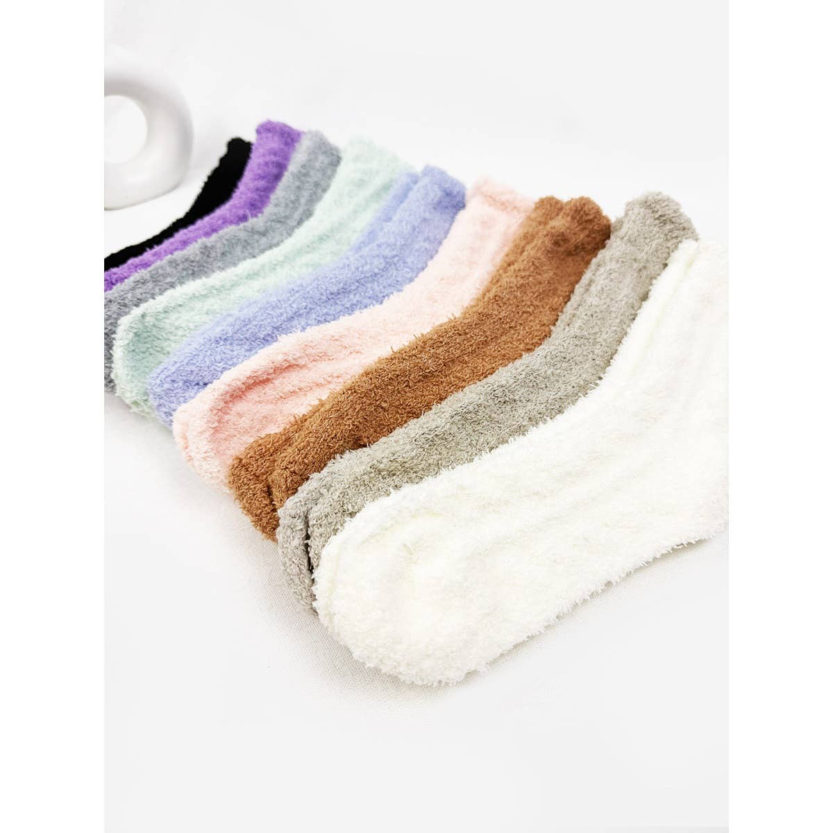 Solid Cabin Plush Warm Sleep Soft Adult Socks