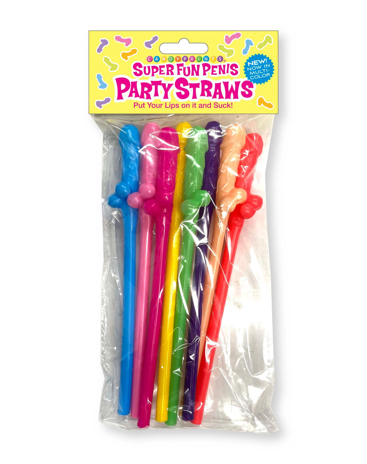 Super Fun Penis Multicolor Straws - 8 pack
