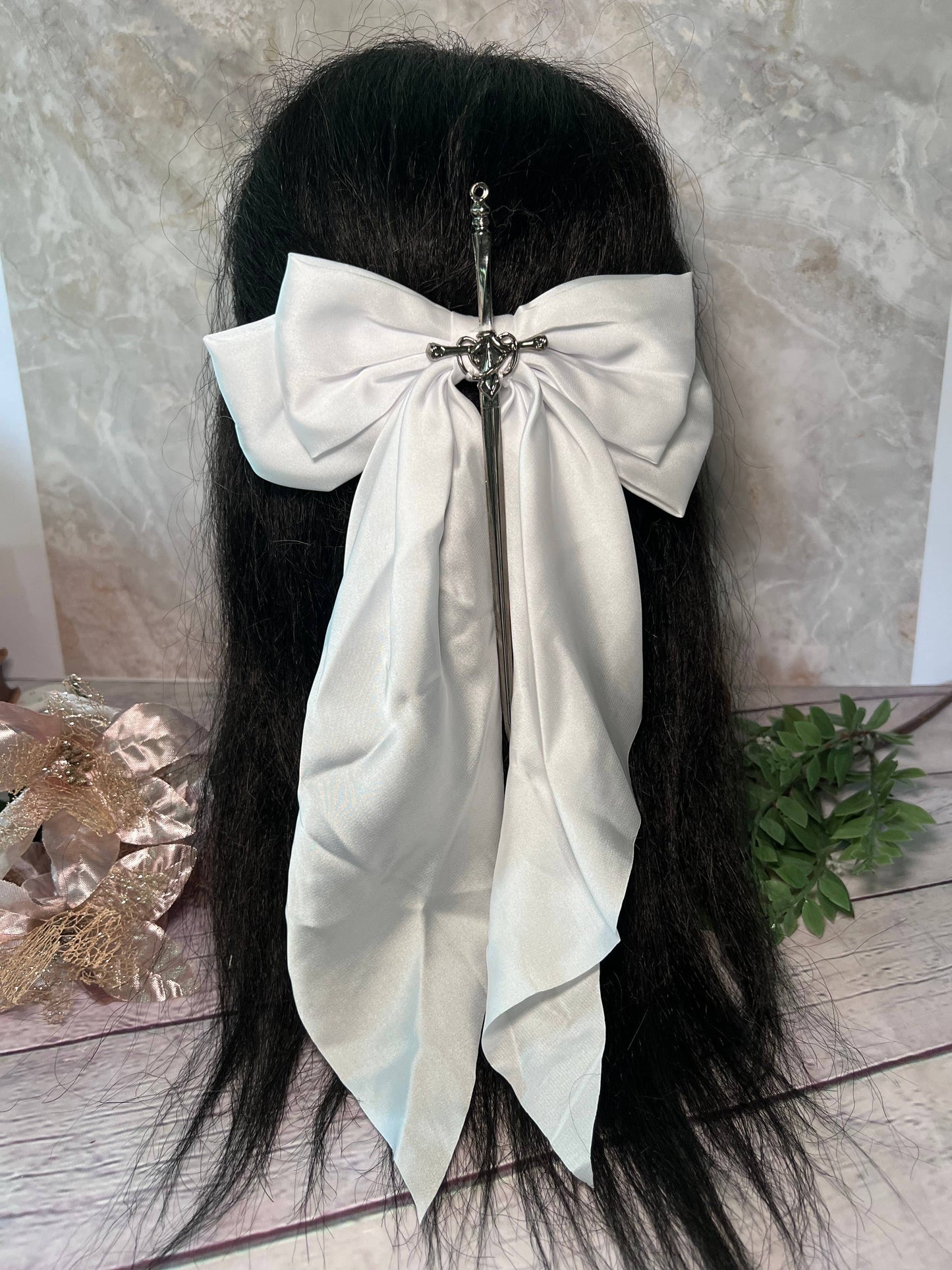 Fantasy inspired sword bow- oversized hair bow 
