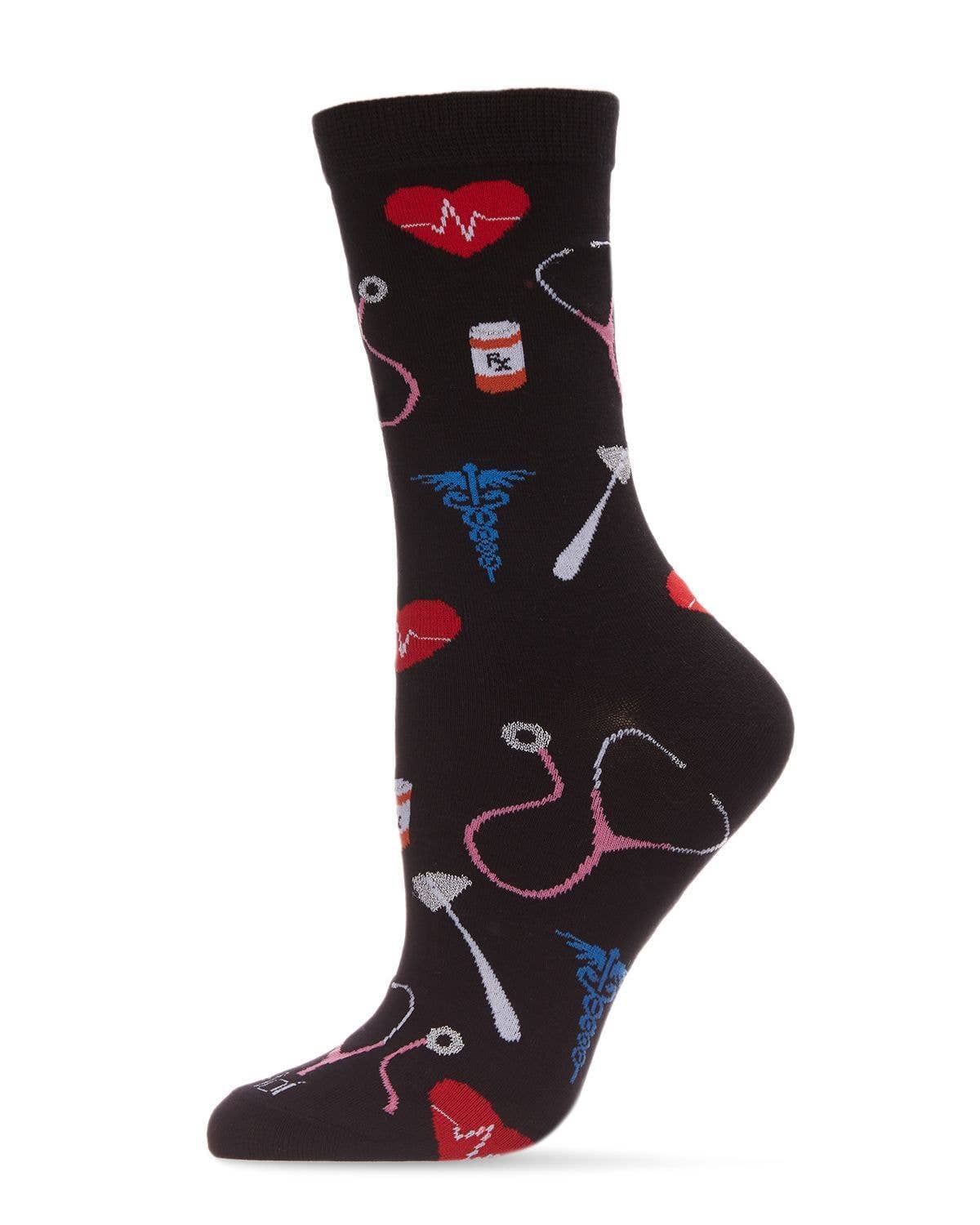 Medical Theme Bamboo Women's Crew Socks